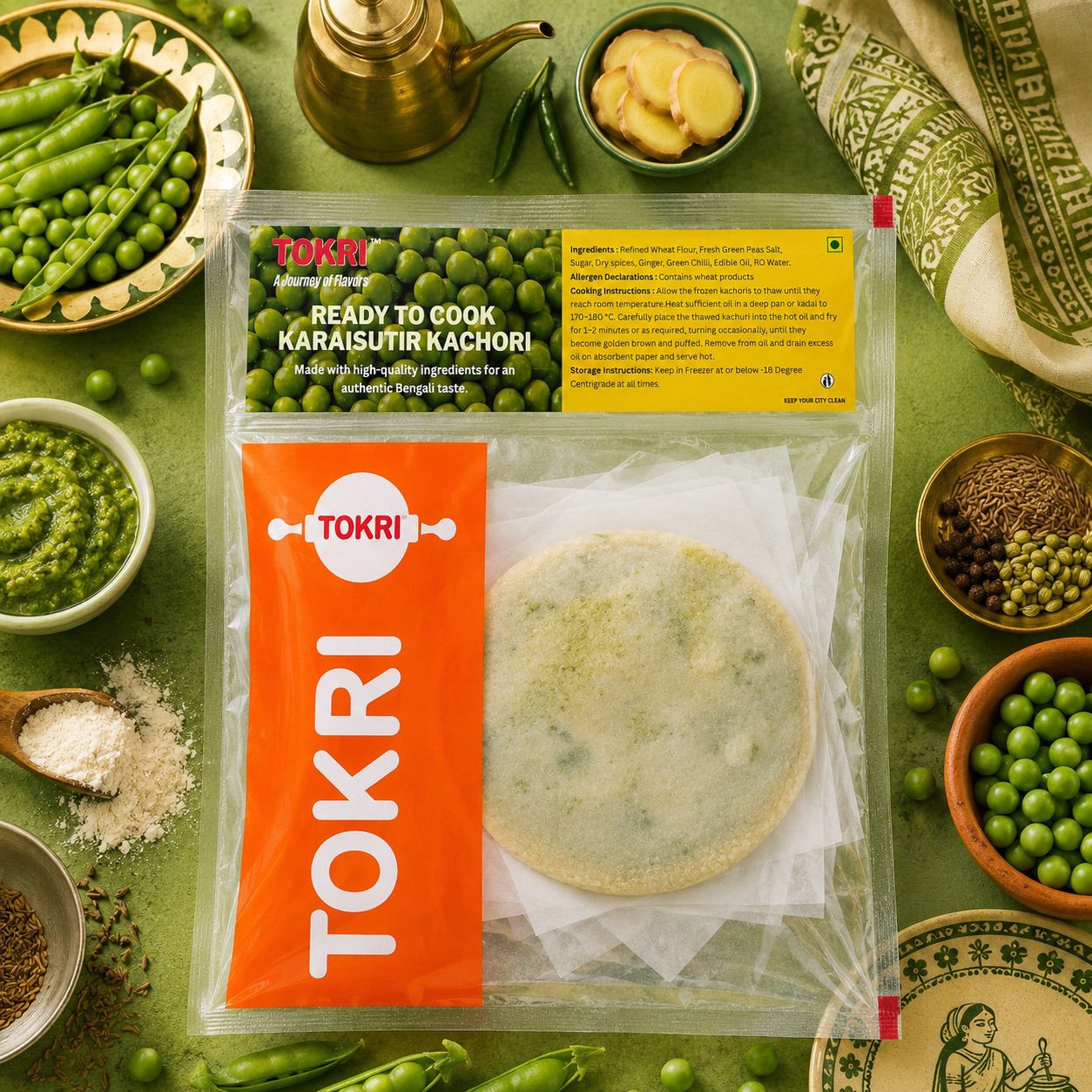 Ready To Cook Koraishutir Kochuri (Pack of 10)