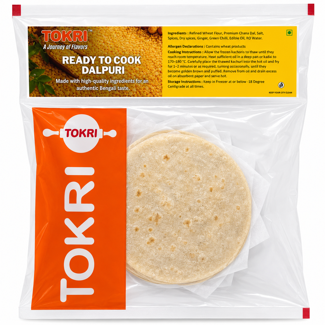 Ready to cook  Dal puri (Pack of 10)